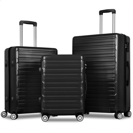 ALFORDSON Luggage 3PCS Set Suitcase Trolley TSA Carry on Hard Case Black