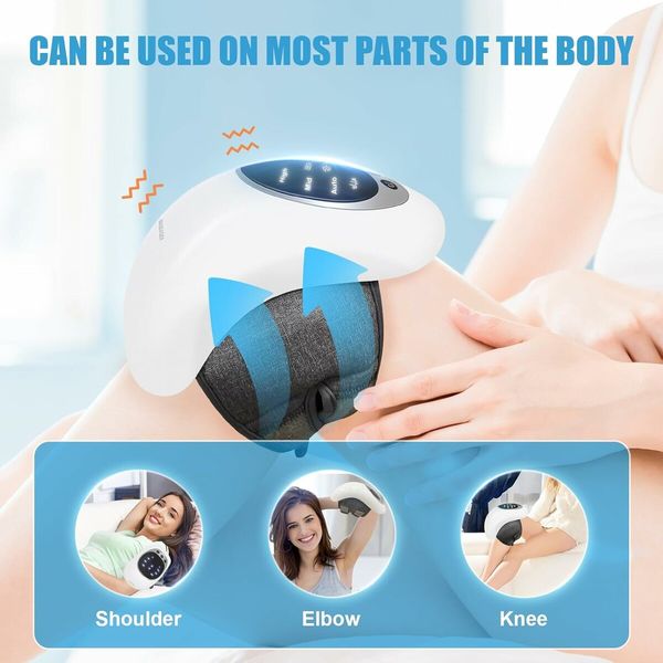 Cordless Knee Massager with Multi-Function Screen, Physical Heating and Vibration Function