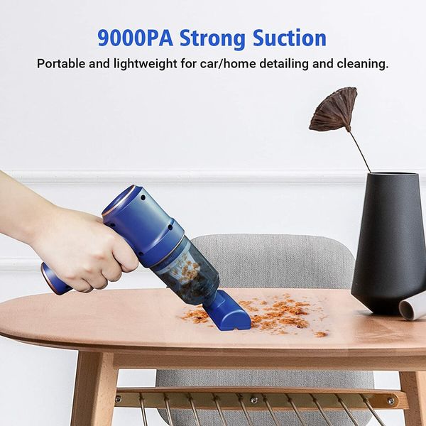 All-in-One Handheld Vacuum Air Duster with Multiple Nozzles,Floor Brush for Car,Home,Office with Ease