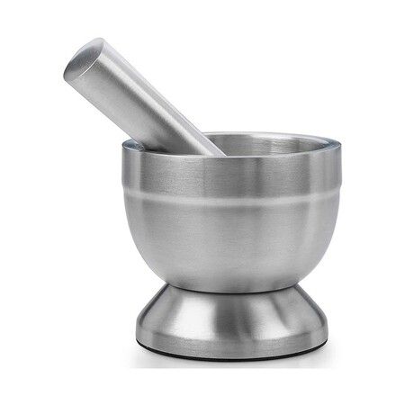 Effortless Pill Crushing and Grinding: 304 Food Grade Stainless Steel Mortar and Pestle Set