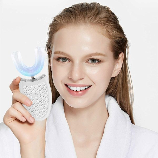 Advanced U-Shaped Auto Electric Toothbrush:IP7 Waterproof,Rechargeable,Ultrasonic,Hands-Free,360° Cleaning for a Brighter Smile