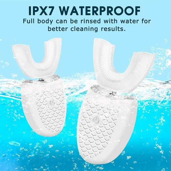 Advanced U-Shaped Auto Electric Toothbrush:IP7 Waterproof,Rechargeable,Ultrasonic,Hands-Free,360° Cleaning for a Brighter Smile