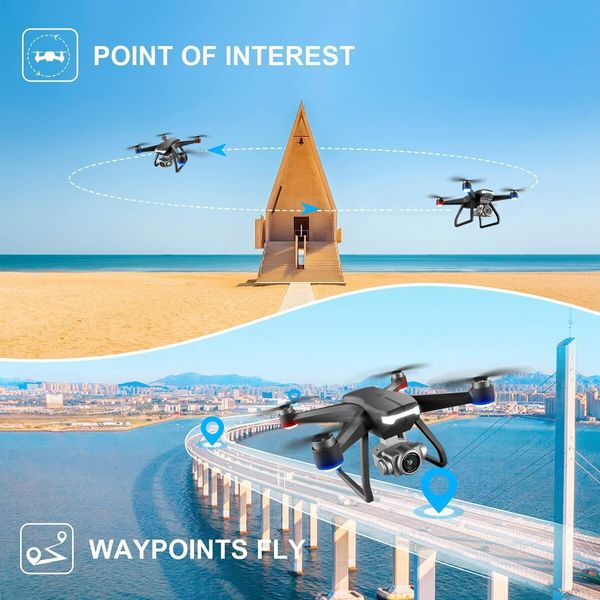 High-quality 4K Camera Drone with Remote Control First-person View (FPV) Technology Quadcopter design provides stability & easy maneuverability