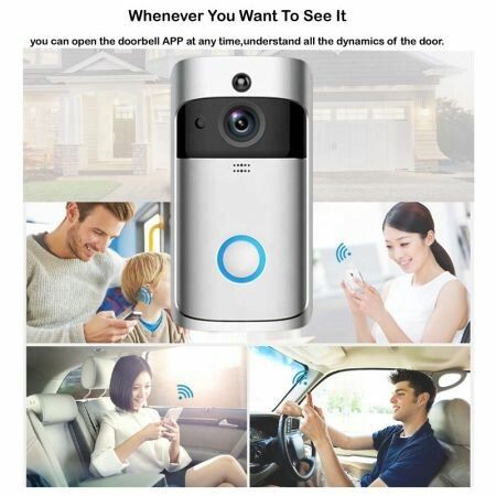 Clear HD Wireless Smart Doorbell Camera with Night Vision and Optional Cloud Storage Subscription