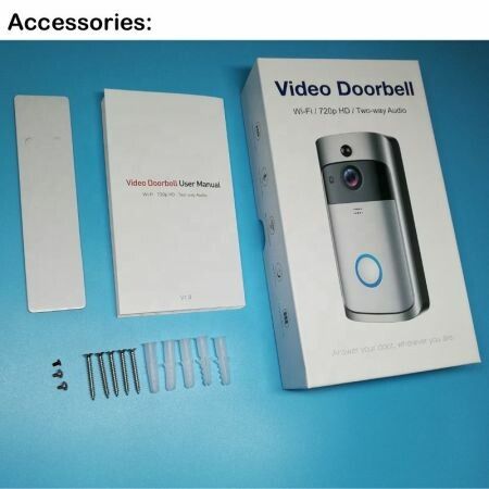 Clear HD Wireless Smart Doorbell Camera with Night Vision and Optional Cloud Storage Subscription