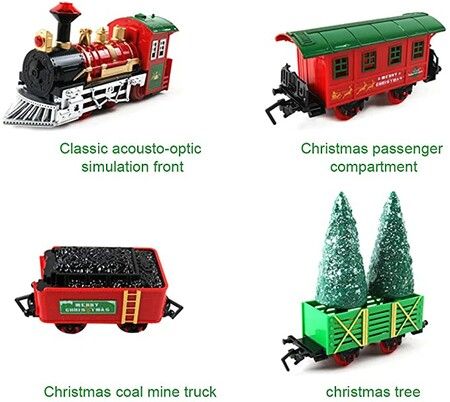 Classic Christmas Train Set with Lights and Sounds - Festive Holiday Decoration and Gift