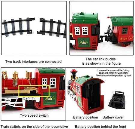 Classic Christmas Train Set with Lights and Sounds - Festive Holiday Decoration and Gift