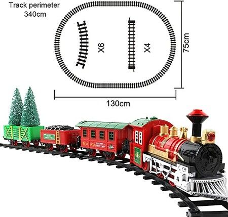 Classic Christmas Train Set with Lights and Sounds - Festive Holiday Decoration and Gift