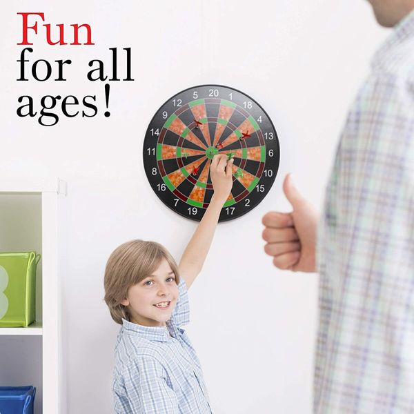 17-Inch Magnetic Dart Board for Indoor Games and Parties (Great gift for all Ages)