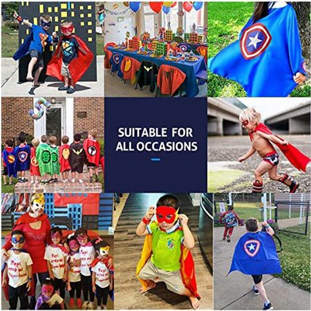 Empower Your Little Heroes 8-set Superhero Capes and Slap Bracelets - Perfect for Dress-Up, Parties, and Imaginative Play