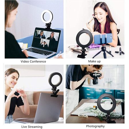 Illuminate Your Virtual Meetings - Video Conference Ring Light with Clamp Mount for Perfect Lighting