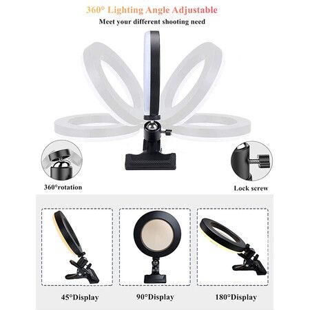 Illuminate Your Virtual Meetings - Video Conference Ring Light with Clamp Mount for Perfect Lighting