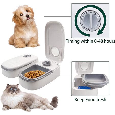 Smart Automatic Digital Pet Feeder Food Dispenser with 48-Hour Timer - Dispenses both Dry and Wet Food, Ideal for Cats and Dogs