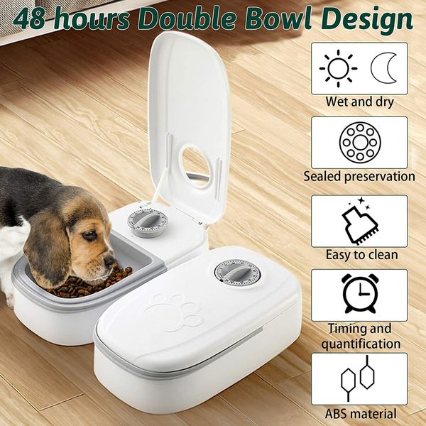 Smart Automatic Digital Pet Feeder Food Dispenser with 48-Hour Timer - Dispenses both Dry and Wet Food, Ideal for Cats and Dogs