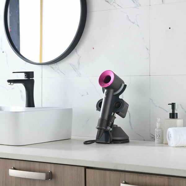 Premium Bathroom Hair Dryer Holder & Stand for Dyson Supersonic Keeps Hair Dryer and Accessories Organized