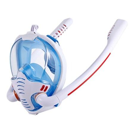 Full Face Snorkel Mask for and Youth (Size L/XL) - Silicone - White - Wide Field of View, Easy Breathing, No Fogging