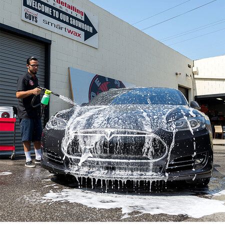 Effortless Car Cleaning Torq Foam Blaster with universal Foamer Connecting to Any Garden Hose for a Spotless Wash