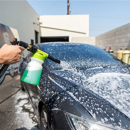 Effortless Car Cleaning Torq Foam Blaster with universal Foamer Connecting to Any Garden Hose for a Spotless Wash