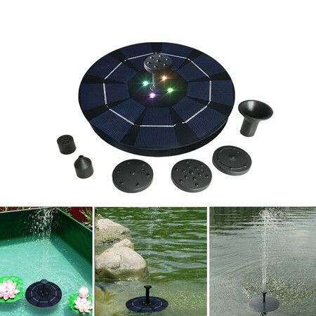 Solar-Powered Fountain with Illuminating LED Lights