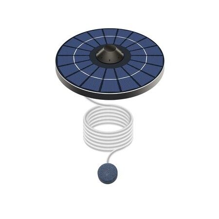 2.5W Floating Solar-Powered Pond Aerator Oxygenator with Battery Backup,Air Hoses,Bubble Stone Perfect for small and medium-sized ponds