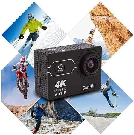 30M Waterproof 4K 16MP Camera with 170 Degree Wide Angle, Perfect for Snorkeling, Diving, and Extreme Sports