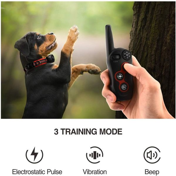 Anti-Bark Dog Training Collar with 1000-1500ft Long Remote Range, Waterproof Design, and Rechargeable Battery