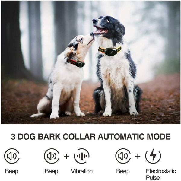 Anti-Bark Dog Training Collar with 1000-1500ft Long Remote Range, Waterproof Design, and Rechargeable Battery