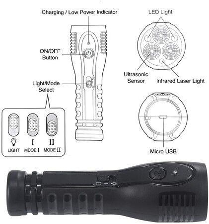 Ultimate Dog Training Tool: Ultrasonic Infrared Anti-Barking Repeller with Rechargeable Battery, LED Flashlight