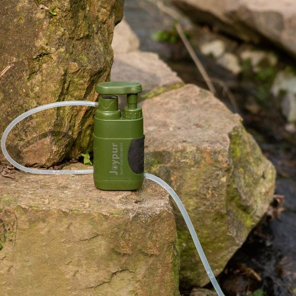 Portable Outdoor Emergency Water Purifier Pump with 3-Stage Filtration (0.01 Micron) for Hiking, Camping, and Emergency Preparedness