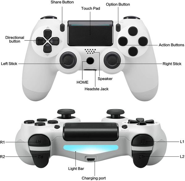 Wireless Bluetooth Controller for PS4, Compatible with Ps4, Silm, Pro PC