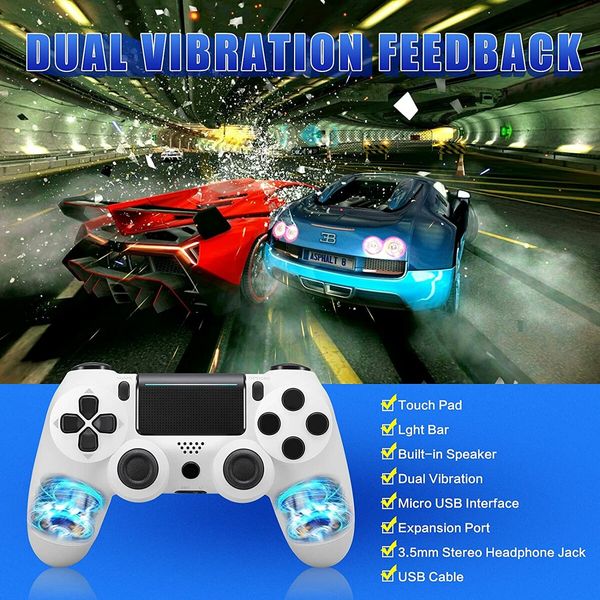 Wireless Bluetooth Controller for PS4, Compatible with Ps4, Silm, Pro PC