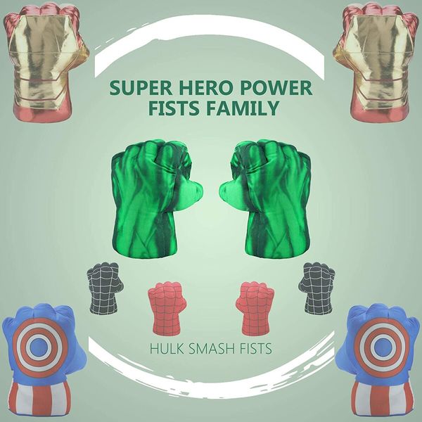 Superhero Smash Fists: Plush Punching Gloves Stuffed Pillow Handwear Toys for Kids' Cosplay Costumes and Play in Birthday,Halloween,Christmas