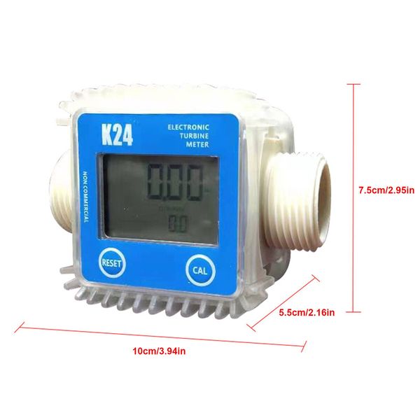 Digital K24 Turbine Flow Meter Accurately Measure Oil Diese Fuel Flow for Chemicals, Water, Sea