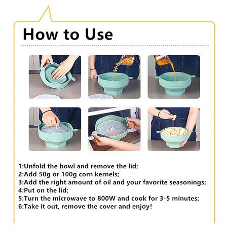 Discover the Green Silicone Microwave Popcorn Popper for Family Movie Nights and Convenient Popcorn Buckets