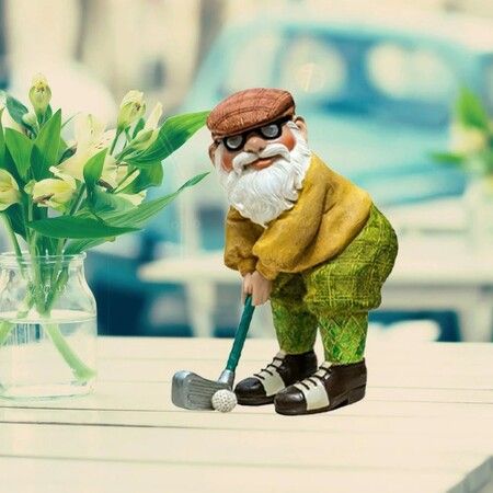 Resin Golf Gnome Statues for Garden - Craft Ornaments for Outdoor Décor