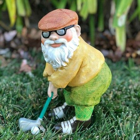 Resin Golf Gnome Statues for Garden - Craft Ornaments for Outdoor Décor