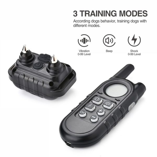 Train 2 Dogs Effectively: Rechargeable Electric Dog Collar with Shock, Vibration, and Waterproof Remote Control