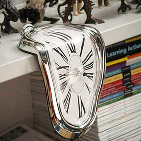 Salvador Dali Inspired Melting Clock: Decorative Table or Desk Clock with Flowing Time Design