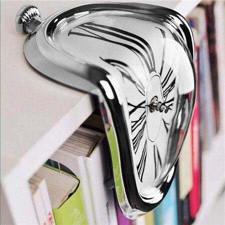 Salvador Dali Inspired Melting Clock: Decorative Table or Desk Clock with Flowing Time Design