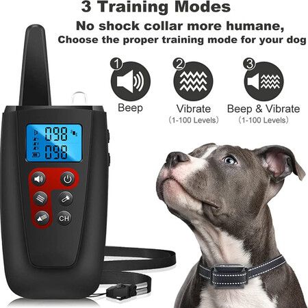 No-Shock Dog Training Collar with 3300ft Long Range and IPX7 Waterproof Design