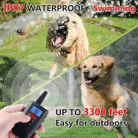 No-Shock Dog Training Collar with 3300ft Long Range and IPX7 Waterproof Design