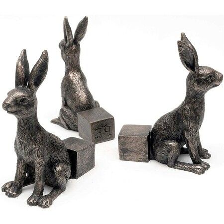 3-PC Hare Figures Plant Pot Feet: Handmade Decorative Planter Support Ornaments