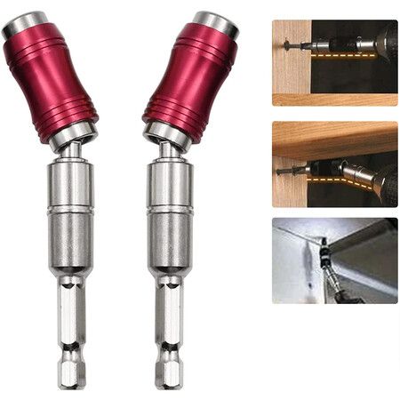 Magnetic Pivot Drill Bit Screwdriver Holder: Adjustable 2-Piece Set for Drills