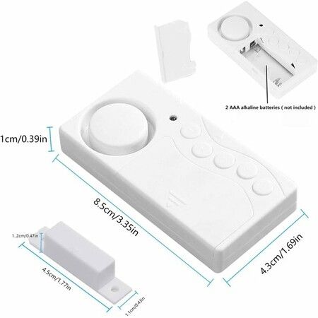 4-in-1 Door and Window Alarm with Loud 108dB Chime - Freezer, Safety, Door Sensor(1 pcs)