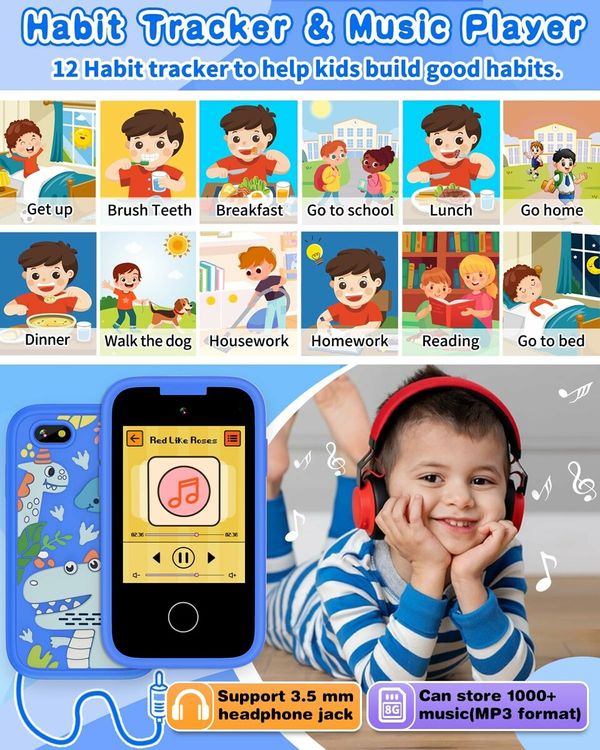 Smart Phone Toy with Touch Screen, Dual Camera, and Learning Games