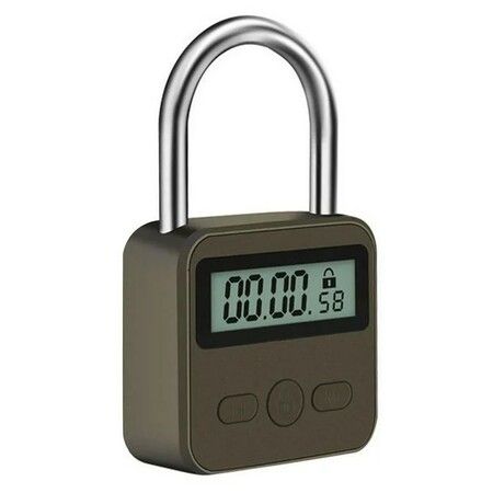 Smart Time Lock with LCD Display, Multifunction Travel Timer, Waterproof and USB Rechargeable (Temporary Timer Padlock)