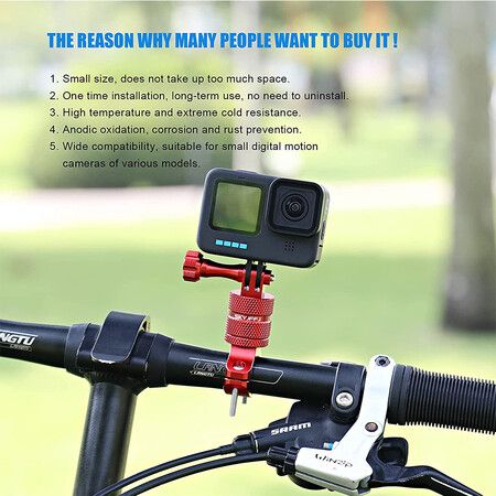 Aluminium 360° Rotating Handlebar Mount for GoPro and Action Cameras - Mountain Bike Compatible