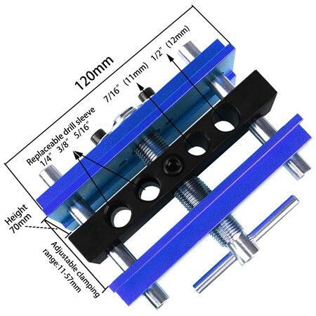 Precision Woodworking Self-Centering Dowel Jig Kit for Straight Hole Drilling