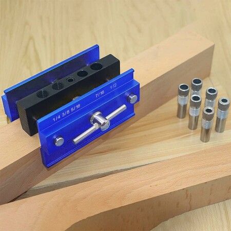 Precision Woodworking Self-Centering Dowel Jig Kit for Straight Hole Drilling