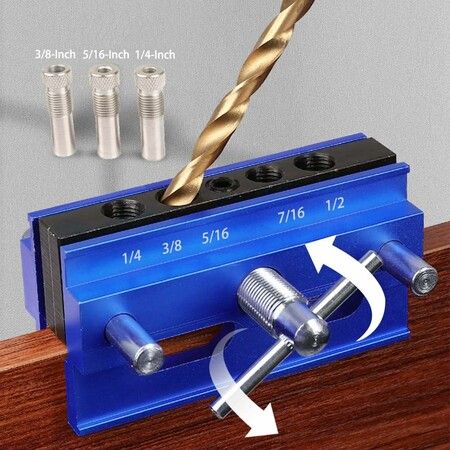 Precision Woodworking Self-Centering Dowel Jig Kit for Straight Hole Drilling